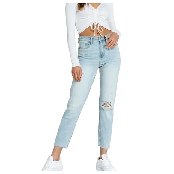 5 for $25| RSQ Vintage Mom Distressed light washed Jeans Size 30 - Picture 1 of 7